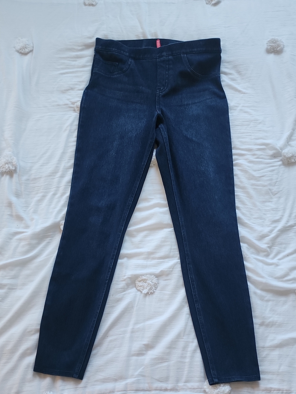 SPANX Navy Skinny Jeans — Dark Indigo Stretch